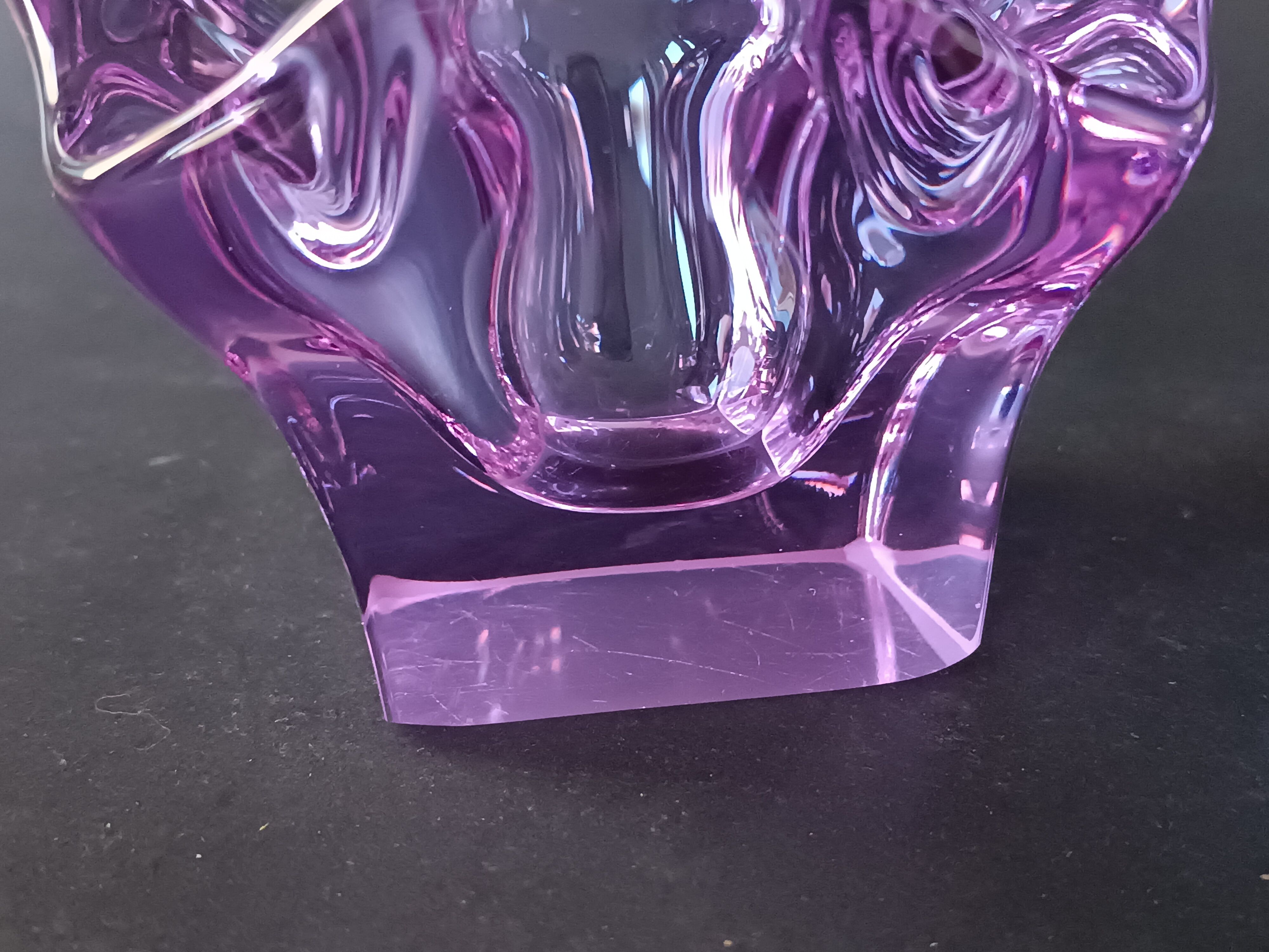 Cendrier en verre de Murano violet 1970