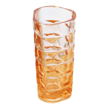 Luminarc type molded glass vase pink color 70s