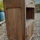 Petit meuble/chevet bois ancien et marbre rose