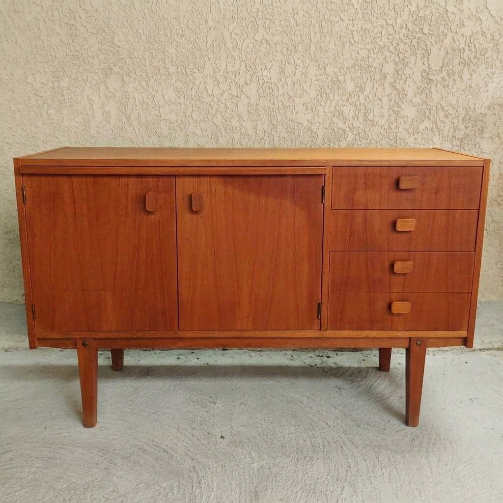 Vintage Scandinavian teak sideboard with desk tablet, 1960s