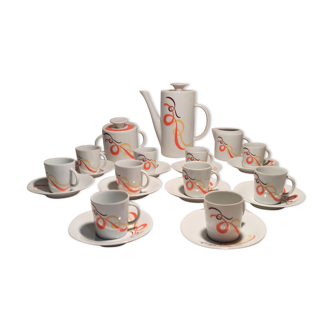 Coffee service signed Porcelain de Couleuvre