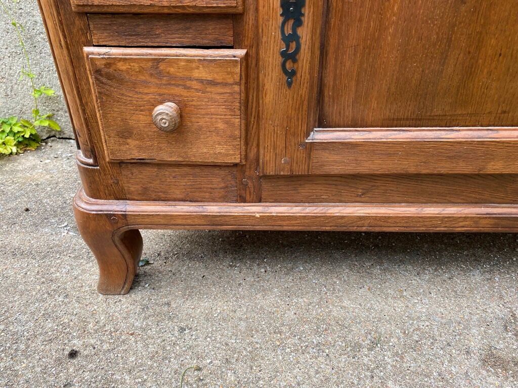 Buffet solid oak storage cabinet 1 door 6 drawers