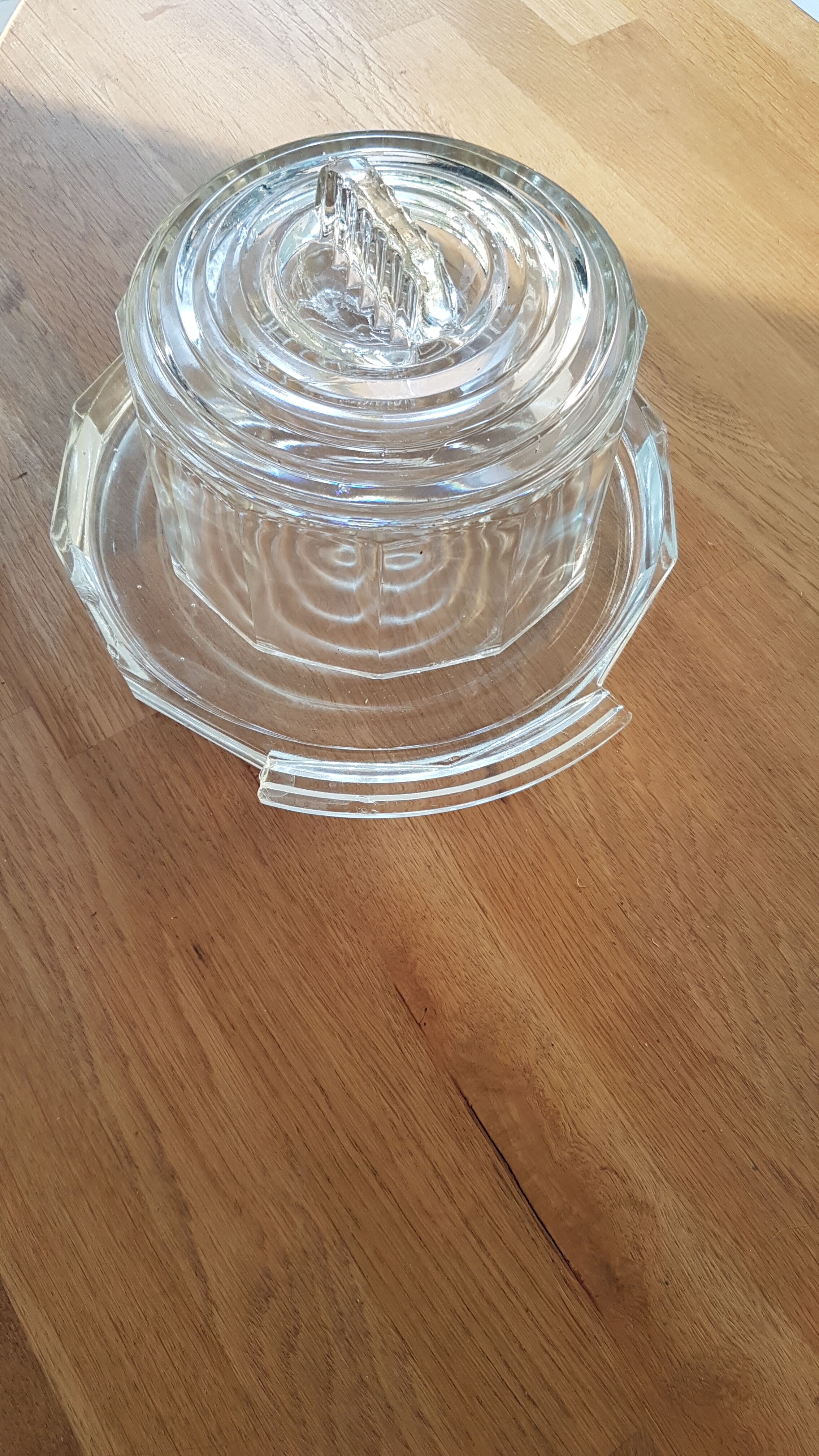 Art Deco glass dessert or cheese bell