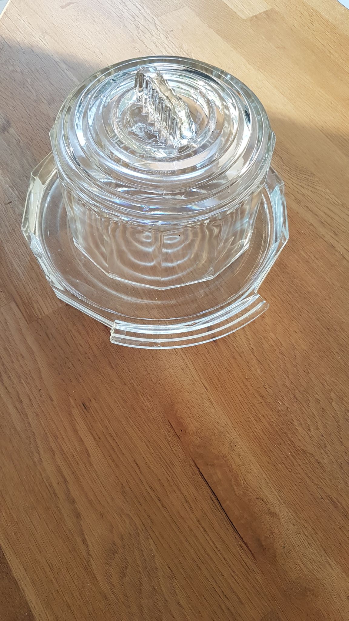 Art Deco glass dessert or cheese bell