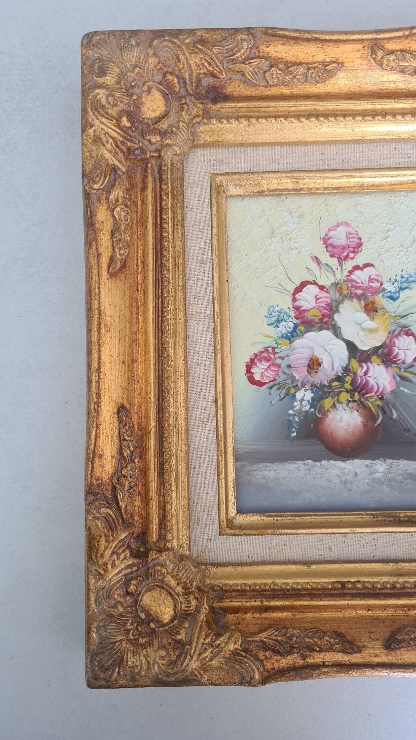 Peinture huile sur toile nature morte