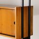 Vintage desk with modular bookcase in wood and metal, 1960