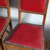 Pair of Art Deco chairs in red skai