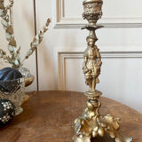 Late 19th century spelter candle holder