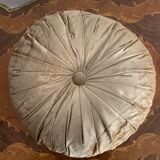 Coussin velours rond lamé or