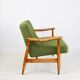 Vintage armchair GFM 300-202 designed by J. Kedziorek, 1970s loft style, green boucle - 2 pieces available.
