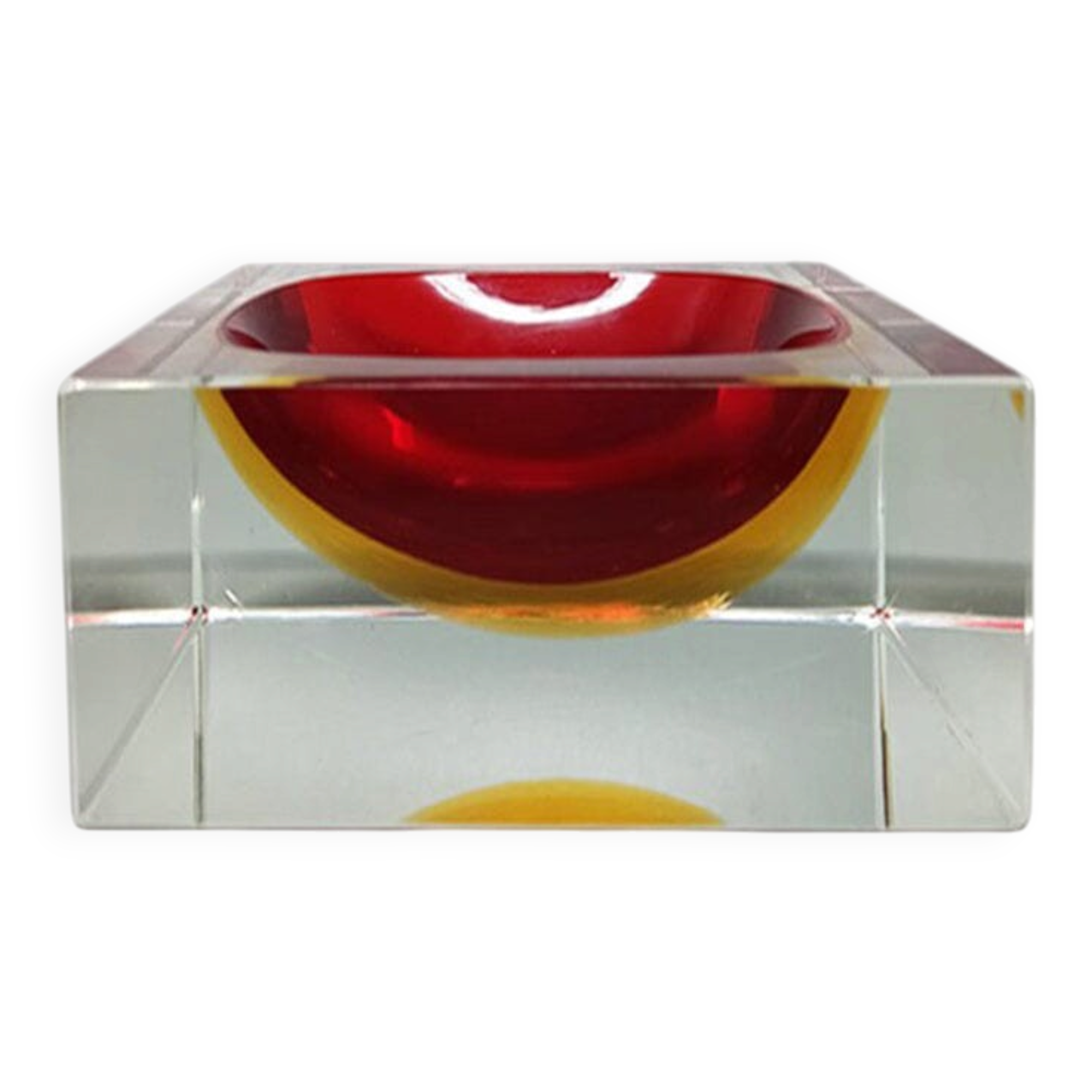 1960s Mid-Century Modern Flavio Poli for Seguso Sommerso Murano Glass Bowl