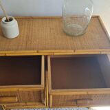 Vintage rattan chest of drawers