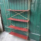 LIBRARY SHELF 1960 REMOVABLE 5 LEVELS OF METAL SIDE SHELF