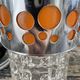 Set of vintage electric chiseled glass lamps