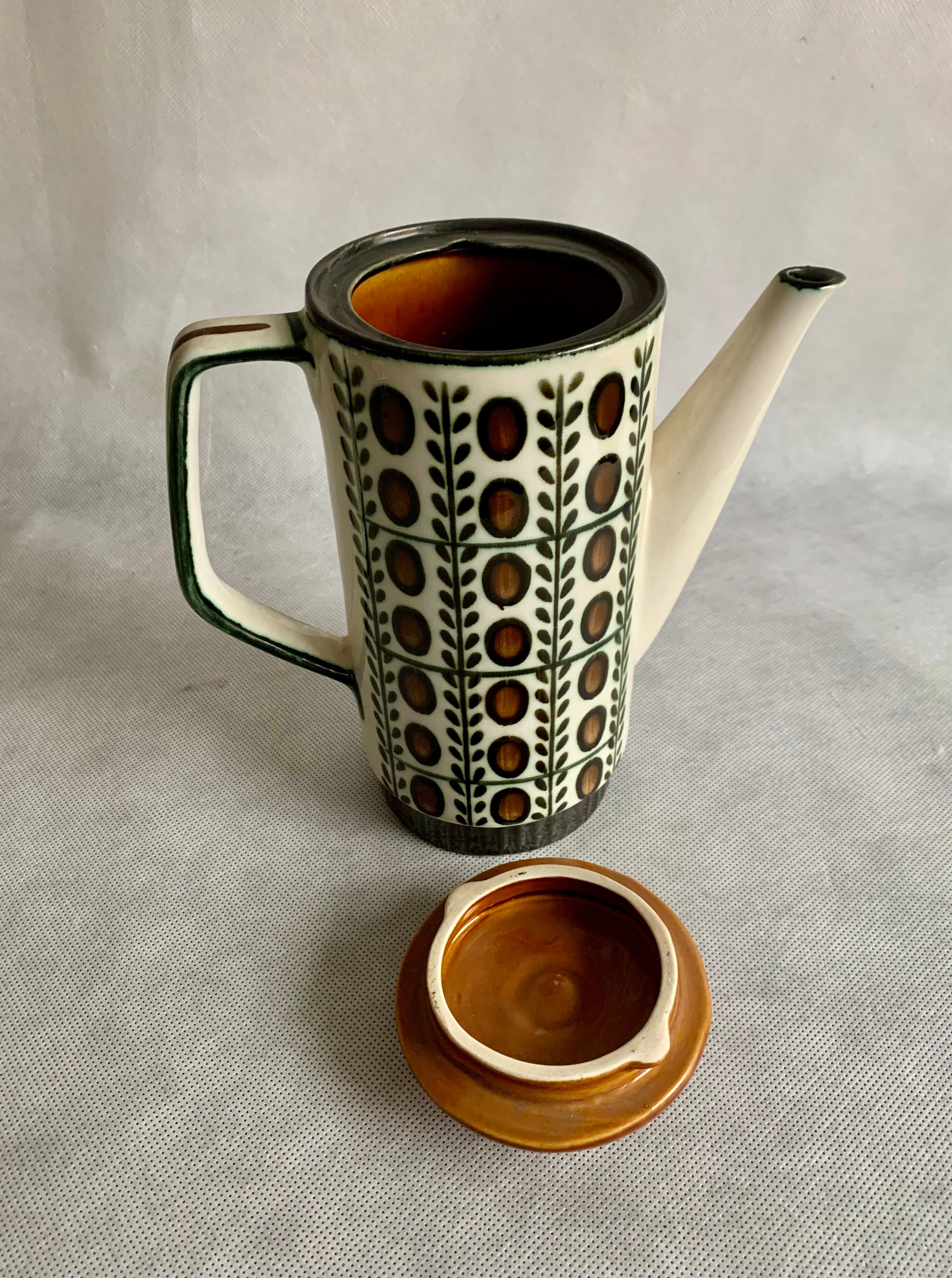 Pottery teapot Boch Rambouillet Noix, 1960s