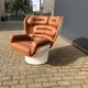 Chaise Joe Colombo Elda Longhi, cuir Cognac à l'état neuf !