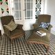 Vintage armchairs and rests feet