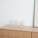 Set of crystal glasses, Italian design, 1960s, production: Italy