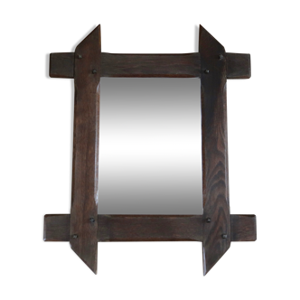 Rectangular wooden mirror, 70s