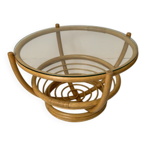 Table basse en rotin