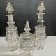 Set of 3 Art Deco crystal bottles