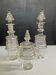 Set of 3 Art Deco crystal bottles