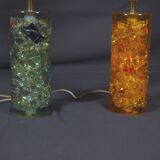 Paire de lampes en résine fractale Prova, 1960's