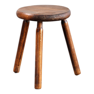 Tabouret tripode vintage, France, milieu du 20ème siècle