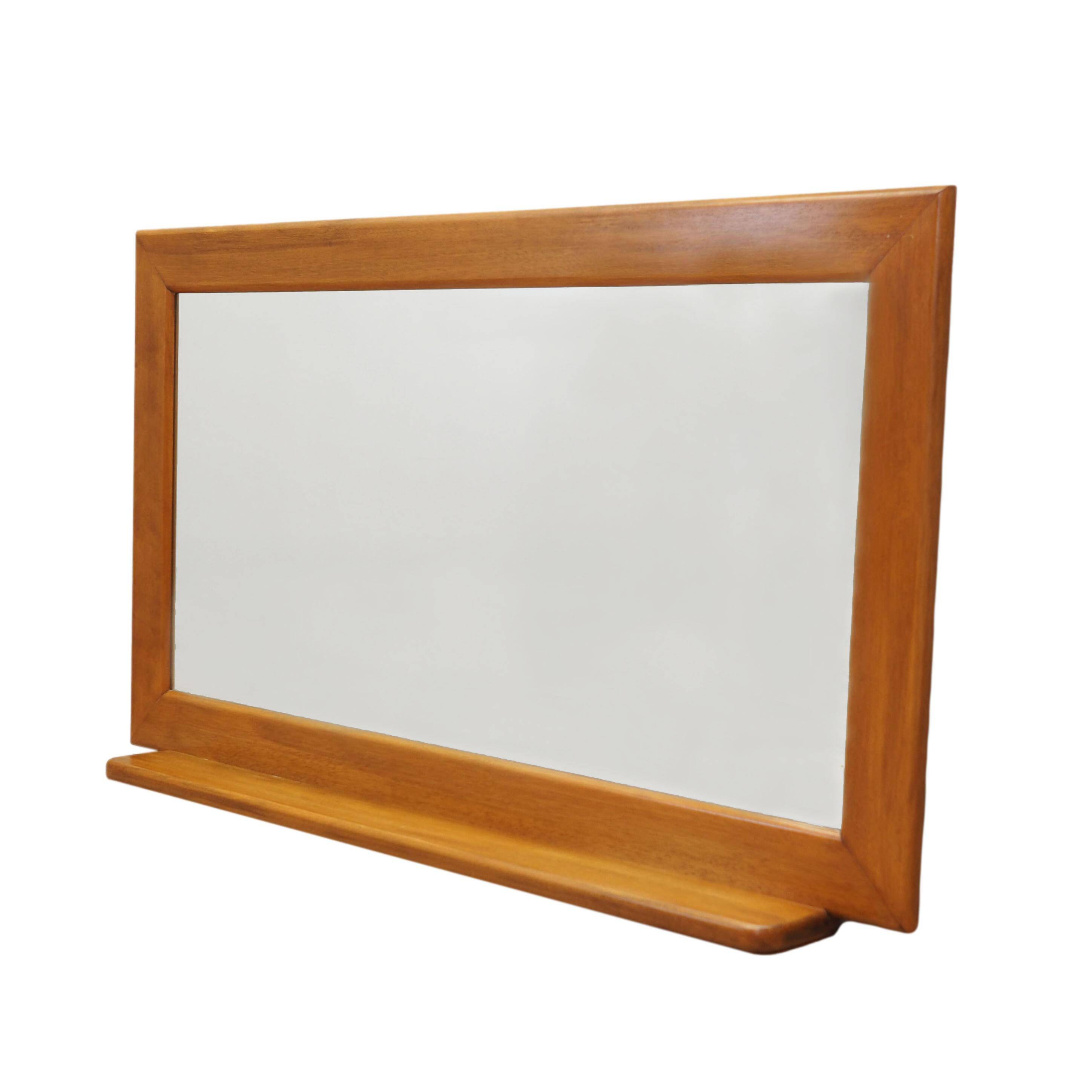 Mahogany-framed mirror, Italian design, 1970s, production: Italy