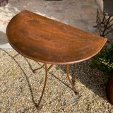 Artisanal wrought iron console table