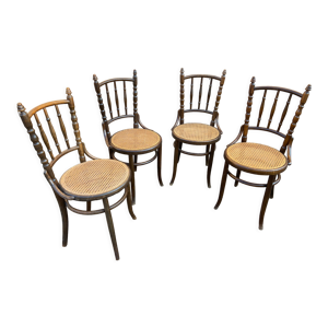 4 chaises bistrot bois courbé