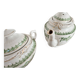 Fine porcelain coffee service, green and gold (ref 5)