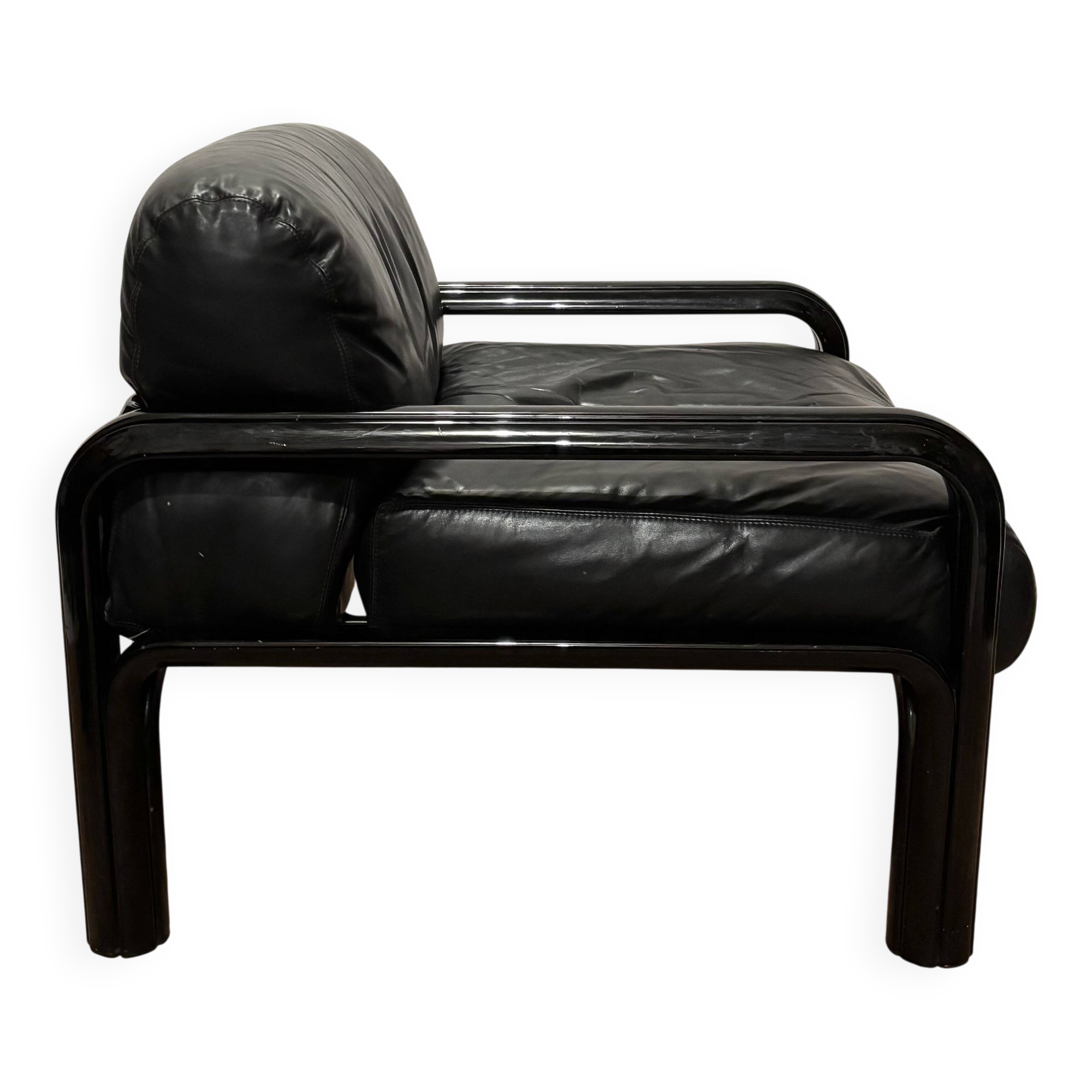 Paire de fauteuils Gae Aulenti Knoll cuir