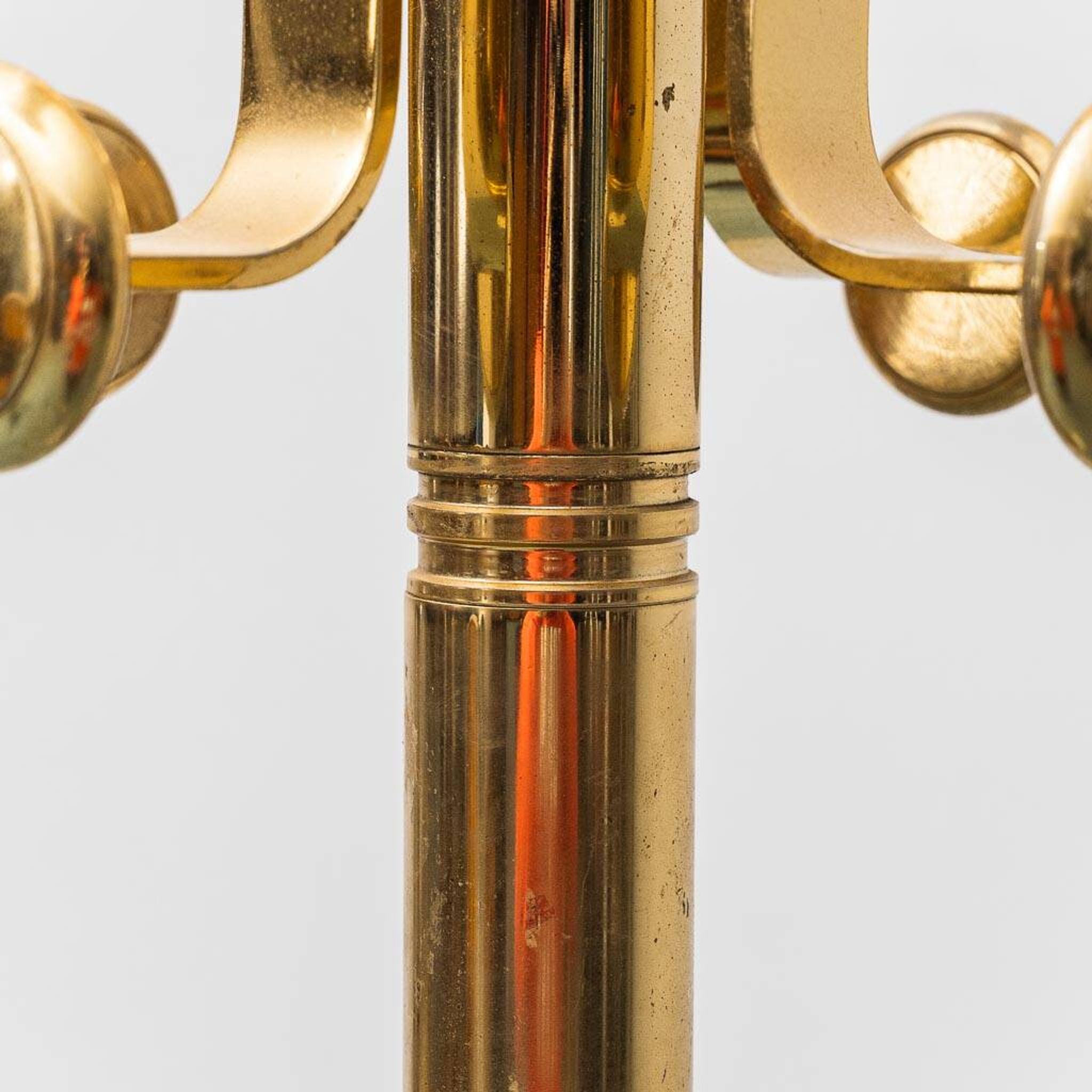 Freestanding coat rack in metal and marble base 1970s vintage modernism