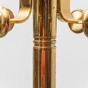 Freestanding coat rack in metal and marble base 1970s vintage modernism