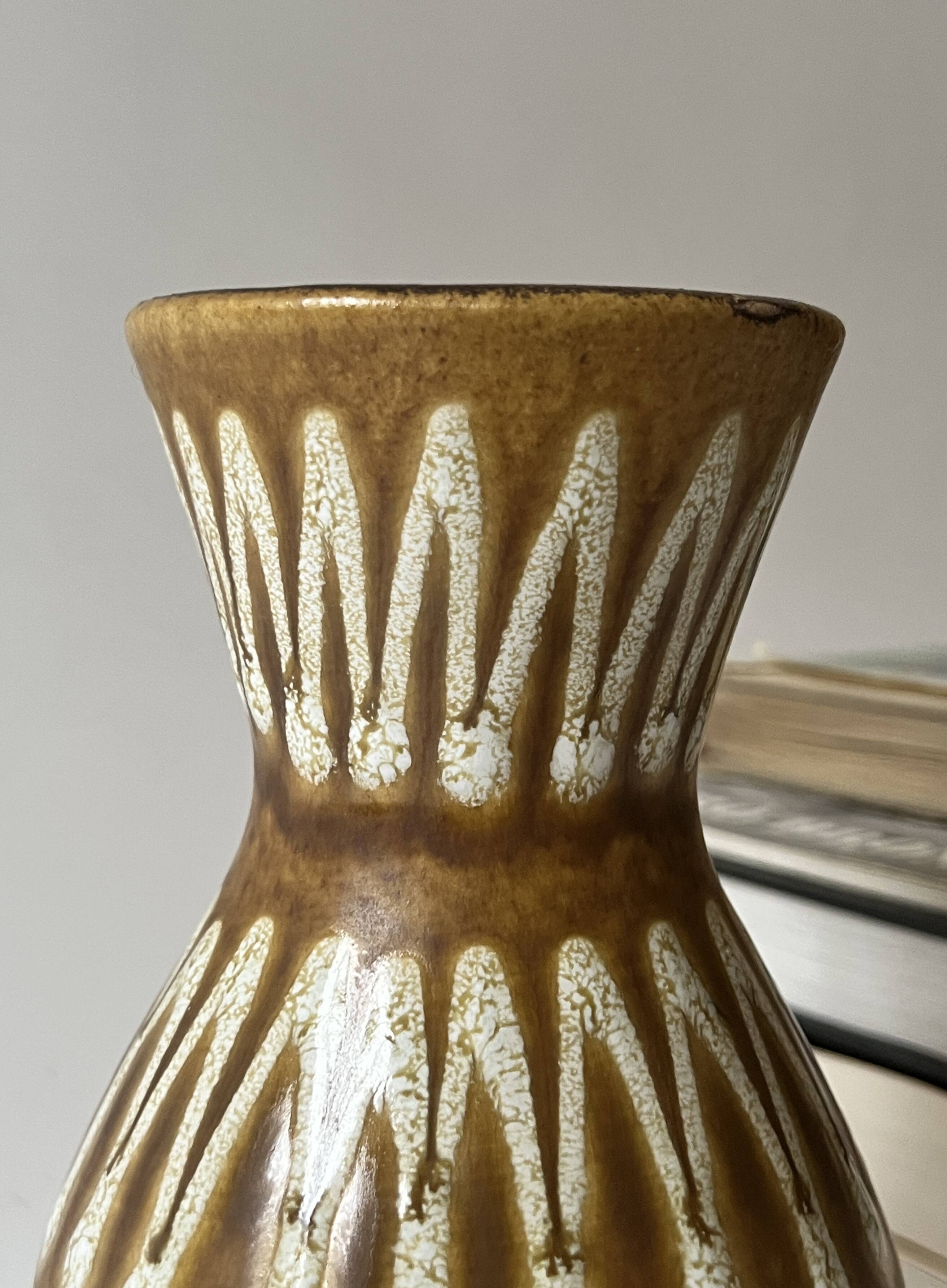 Scandinavian glazed and numbered ceramic vase, West Germany 1970