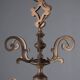 Antique bronze metal chandelier with 6 lights, Netherlands, 20th century.