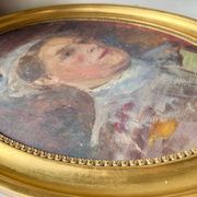 Antique Portrait Oil Painting With Wooden gilded frame 58cm x 45cm