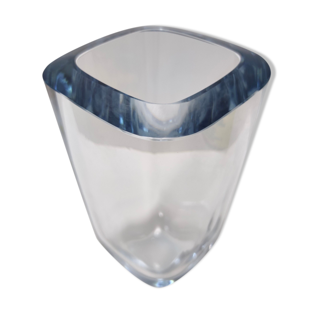 Vase en verre transparent épais par Strombergshyttan, Suède années 1960