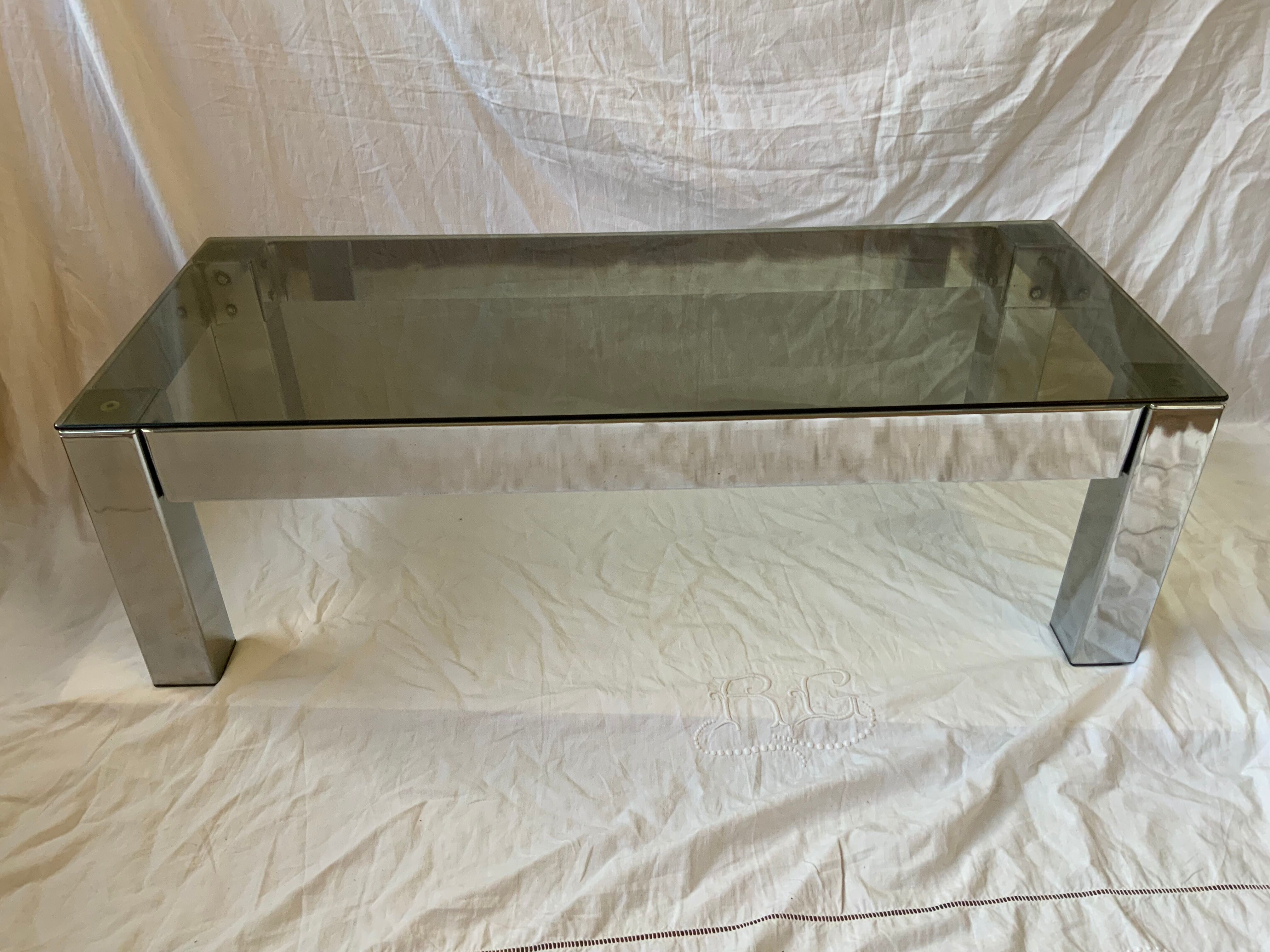 Vintage glass coffee table