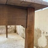 1950s oak farmhouse table with spindle legs