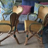 Paire de fauteuils en rotin