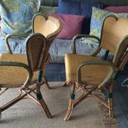Paire de fauteuils en rotin