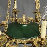 Empire style chandelier with bronze swans. Gilded bronze.