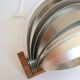 Pair of vintage 70s chrome and wood slatted wall lights