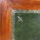 Louis XVI style flat desk in mahogany and green leather