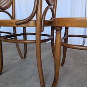 Set of 4 Mid-century Bentwood Cane Dining Chair, Thonet Style, 1970s Yugosl