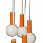 Suspension vintage with five blind Milky glass 1960 / 70s Czechoslovakia