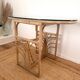Small oval dining table in rattan "Double Gerbe" – Duo Rivie format
