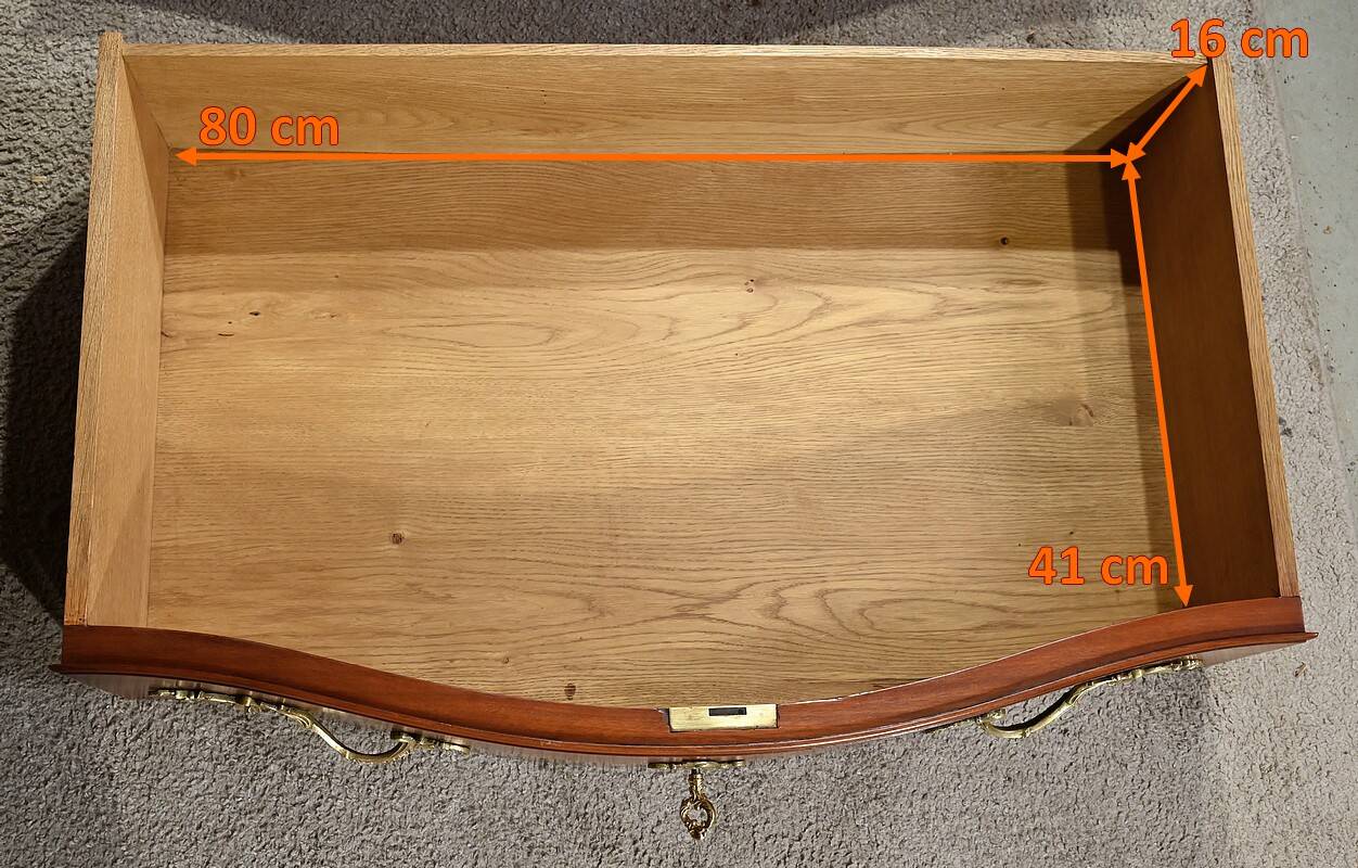 Sauteuse chest of drawers in solid mahogany, Louis XV style – Late 19th century